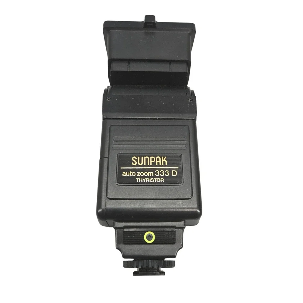 Sunpak Auto Zoom 333 D Thyristor Flash Nikon NE-2D Black Made in Japan